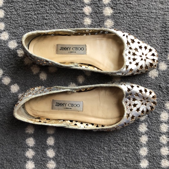 Jimmy Choo Shoes - (Jimmy Choo) Silver Star Flats Sz. 6